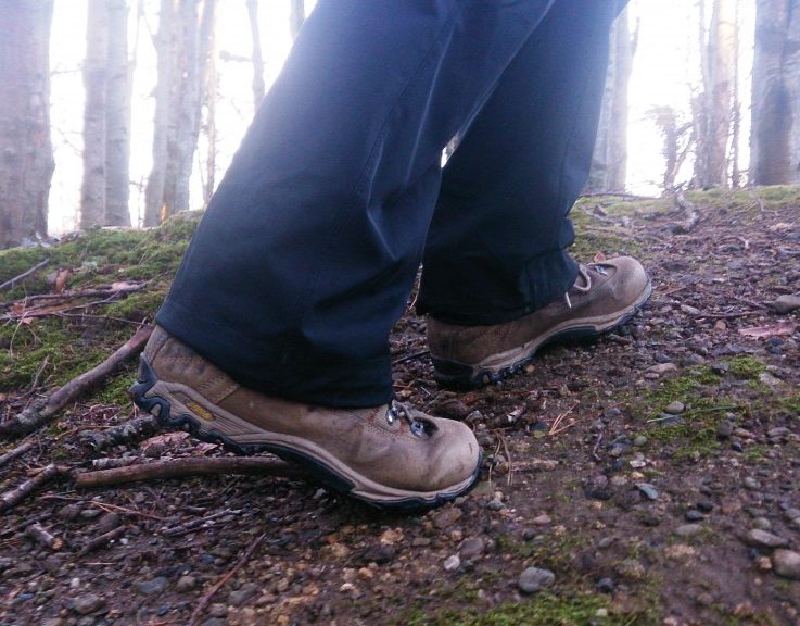 Leather hiking boots