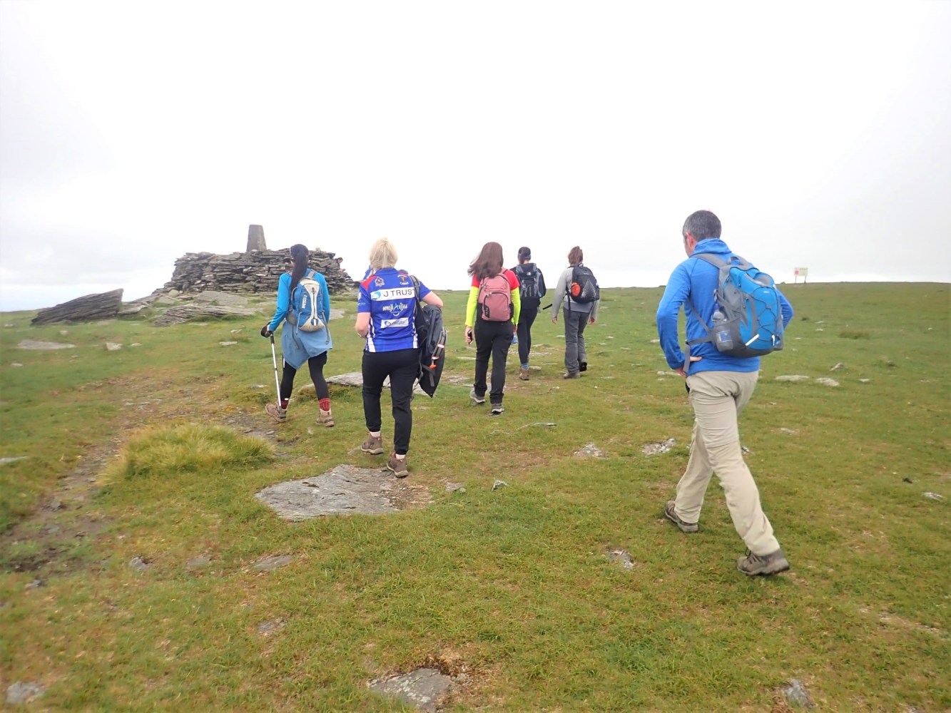 Group of hikers approaching Lugnaquilla
