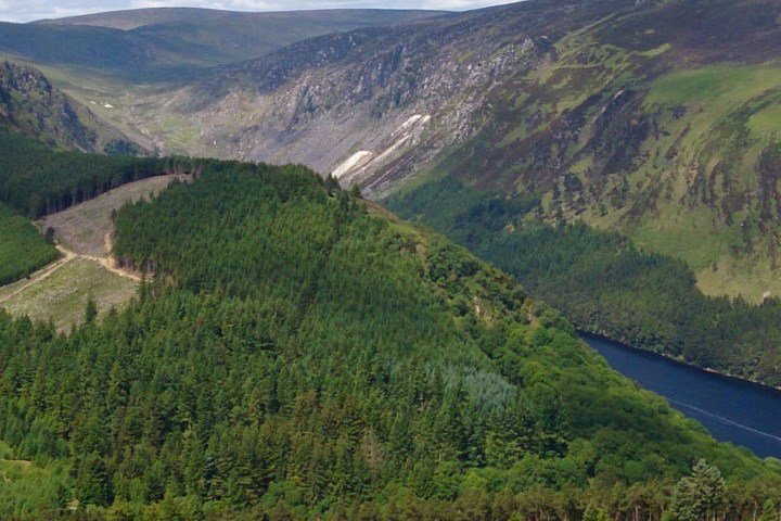a view of a large mountain in the background
